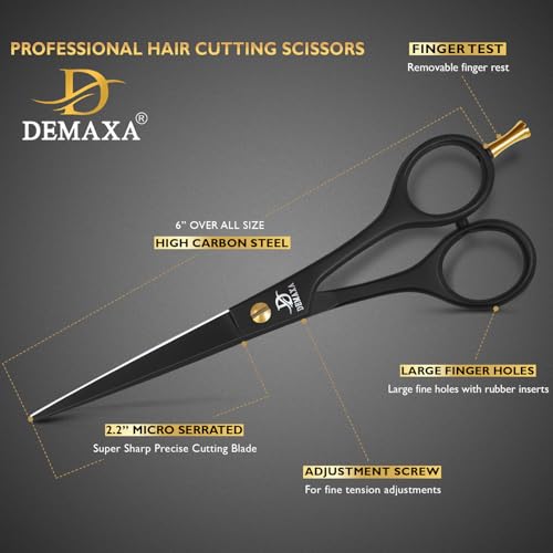 DEMAXA Professional Hair Scissors 6.5" - High Carbon Stainless Steel
