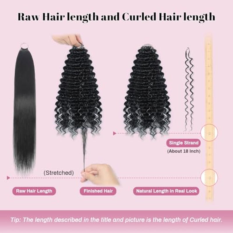 Miracle Knots Crochet Hair 18 Inch Deep Wave 100 Strands