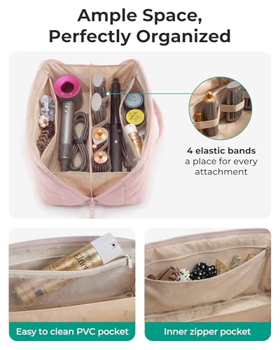 BAGSMART Travel Hair Tool Organizer for Dyson Airwrap | Heat Mat