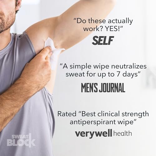 SweatBlock Maximum Clinical Strength Antiperspirant Wipes - 10 Count, Original