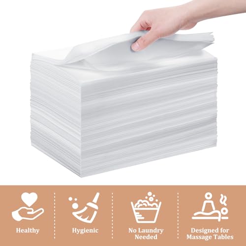 Disposable Bed Sheets 200 Pcs 31"x 71" Massage Table Cover Non Woven Fabric SPA Sheet Breathable for Massage Beauty Tattoo(White)