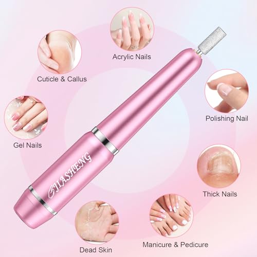 JIASHENG Portable USB Electric Nail Drill Kit for Acrylic Gel Nails