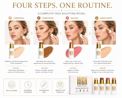 Crystalline 4-Piece Cream Stick Face Sculpting Kit