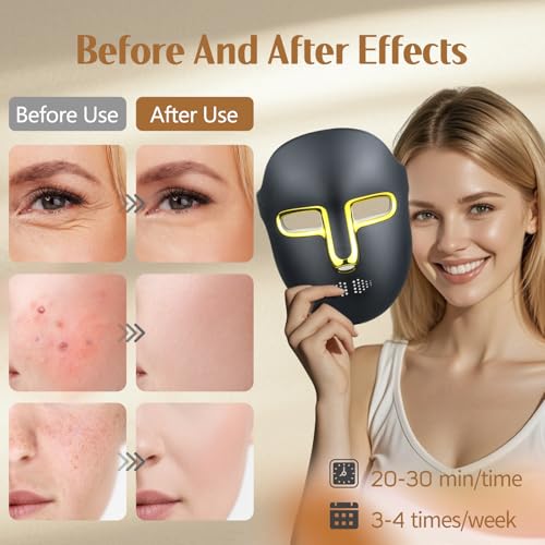 Red Light Therapy for Face Mask ? LED Face Mask Light Therapy with Red Blue LED and Infrared Light, Anti-Aging, Blemish Repair Treatment