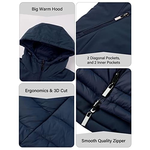 Bellivera Women Puffer Jacket Reversible Spring and Winter Fashion Warm Quilted Long Hooded Padded Bubble Coat