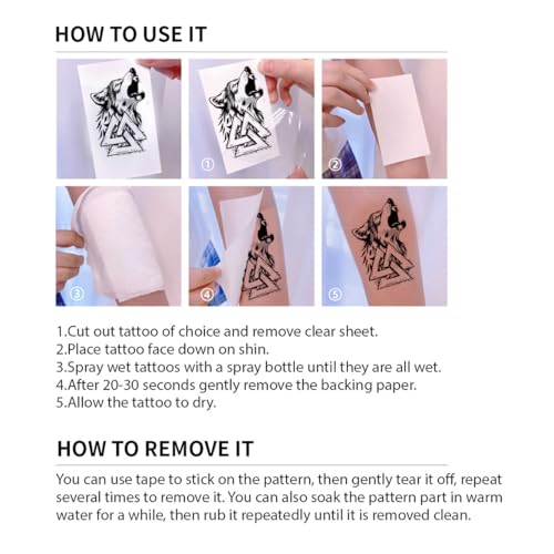Viking Temporary Tattoos Waterproof 30 Sheets