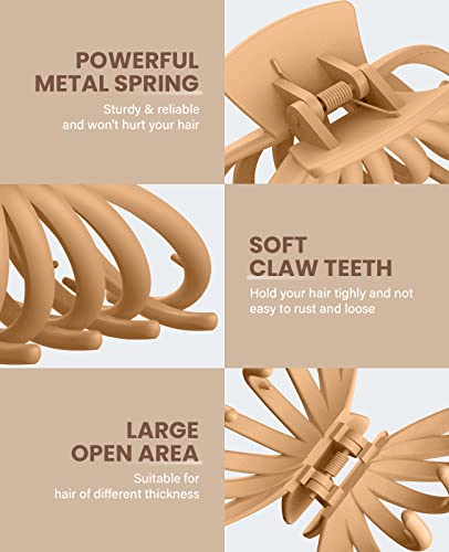 OPAUL Large Hair Claw Clips for Thick Hair, 4 Pack