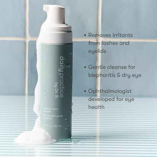 Daily Practice Dr. B Purifying Foam Cleanser - Gentle Eyelid Cleanser & Eyelash Wash for Sensitive & Dry Eyes, Blepharitis Treatment - Ophthalmologist-Created, Paraben/Phthalate/SLS-Free - 2.7 fl oz