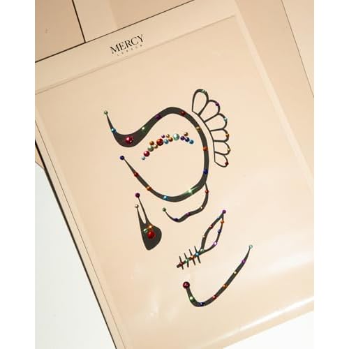 Day of the Dead Face Jewels by Mercy London Skeleton Costume Accessories Gems All In One Halloween Stick On Sticker