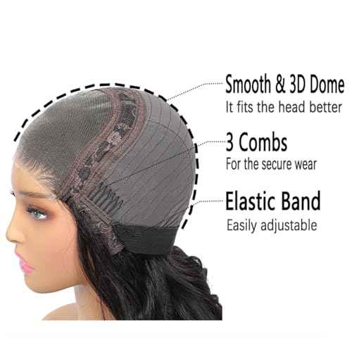 Wear and Go Glueless Wigs Human Hair Pre Plucked Pre Cut 5x5 HD Lace Closure Wigs Upgraded Transparent Body Wave Lace Front Wigs for Black Women with Natural Hairline 180 Density 14 Inch