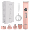 Bikini Trimmer for Women,4 in 1 Electric Razors for Women with Ceramic Blades,Waterproof Pubic Hair and Face Har Trimmer,Replacement Noise Hair and Eyebrow Shaver,Grooming Kit for Travel