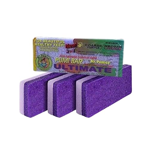 Mr. Pumice Ultimate Pumi Bar 2-in-1 Dual Grit Foot Callus Remover - 4 Pack