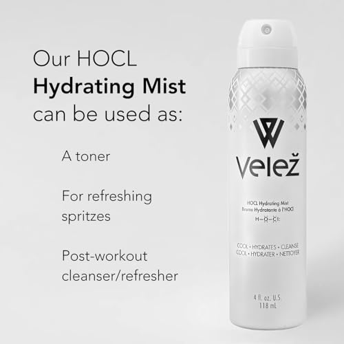 Vele? HOCL Hydrating Face Mist, Gentle Facial Spray, Versatile Fusion of Hypochlorous Acid + Pure Water, Refreshes, Soothes & Cleans The Skin, 4 Fl Oz