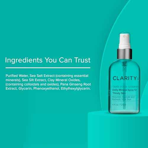 ClarityRx Take Your Vitamins Daily Mineral Spray for Dry Skin, Natural Plant-Based Moisturizing Face & Body Mist for All Skin Types (1 fl oz)