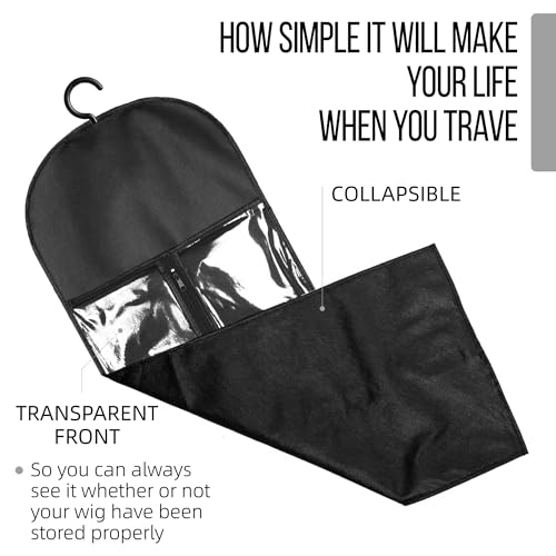 3PCS Wig Storage Bags with Hanger - Dust-Proof Organizer for Wigs