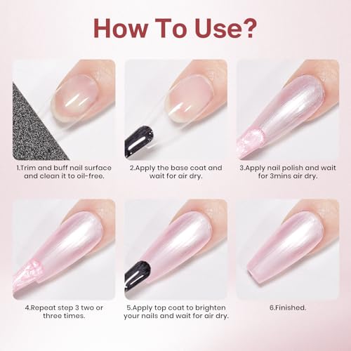 MIZHSE Pearl Pink Nail Polish - Quick Dry High Shine 15ml, Pearl Pink Variant
