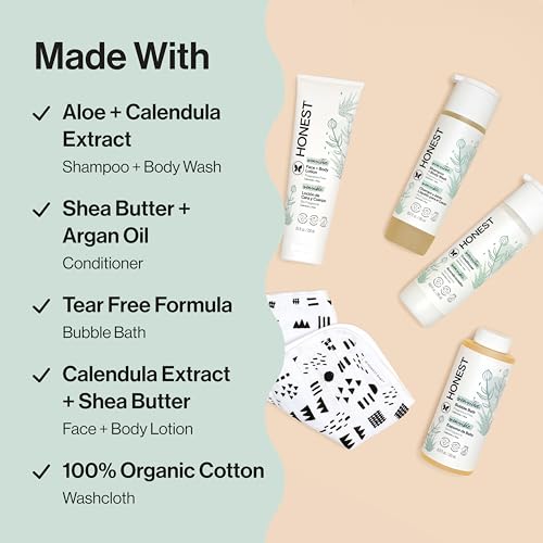 Honest Bathtime Gift Set for Sensitive Skin, Hypoallergenic