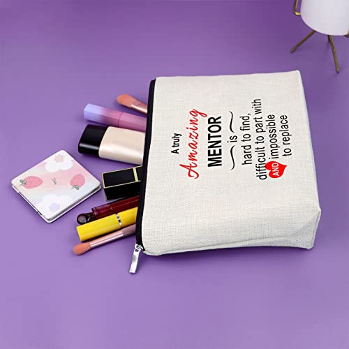 Sazuwu Mentor Appreciation Gifts for Women Makeup Bag Team Leader Gifts Thank You Gift for Mentor Teacher Cosmetic Bag Supervisor Gifts for Office Birthday Christmas Retirement Gifts Travel Bag