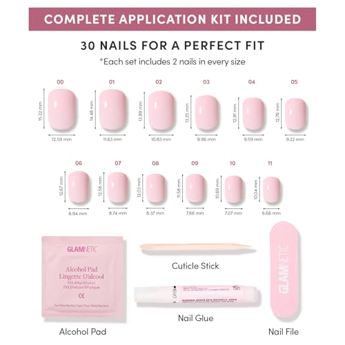 Glamnetic Sugar BB Press-On Nails | Super Short Baby Pink Kit