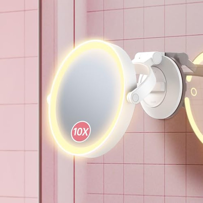 10X Magnifying Mirror with Light, Wall & Desk Makeup Mirror