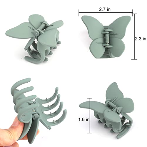 Canitor Butterfly Hair Clips Butterfly Claw Clips 2.7" Hair Clips for Women Hair Clips for Thick Thin Hair Matte Medium Butterfly Clips Girls Cute Hair Clips Butterfly Hair Accessories