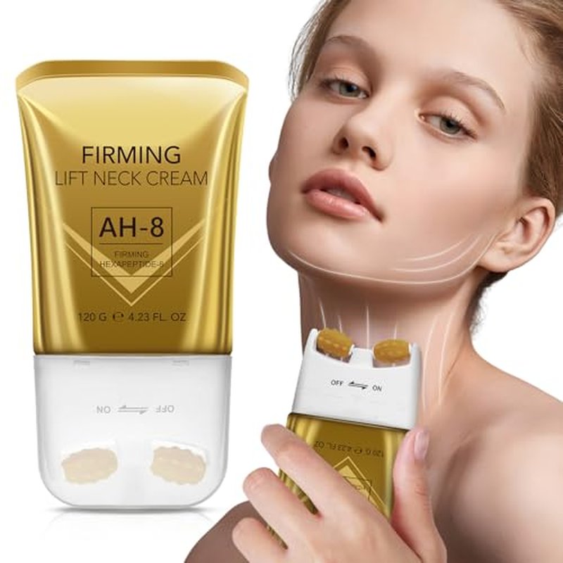 AH8 Neck Firming Cream with Hexapeptide - Intensive Moisturizing & Tightening Lotion for Crepey Skin, Supports Skin Comfort, All Skin Types - 4.23 oz
