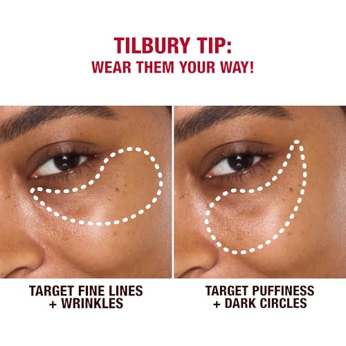 Charlotte Tilbury Hollywood Skin Secrets Under Eye Patches - Radiance-Boosting Lift Effect Eye Patches for Puffy Eyes & Dark Circles - Infused with Non-Slip & Non-Drip Cooling Hydrogel Cushion