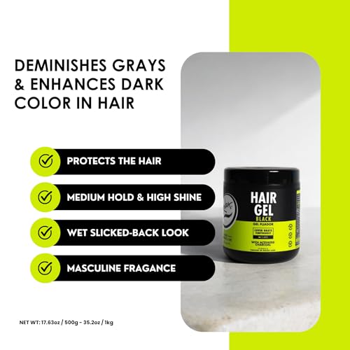 Rolda Black Hair Gel for Men - Medium Hold Wet Look