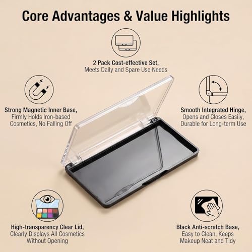 Empty Magnetic Makeup Palette, Refillable Travel Cosmetic Organizer