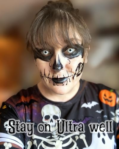 Halloween Skeleton Half Face Temporary Tattoos Kit with Remover