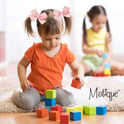 3 Inch Grosgrain Bow for Little Girls- Set of 2 (Light Pink)