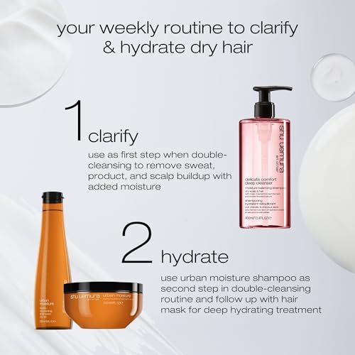 shu uemura art of hair Delicate Comfort Clarifying Shampoo For Dry Scalp & Hair - Cleanses and Softens, With Essential Nutrients and Antioxidants, 13.4 Fl Oz