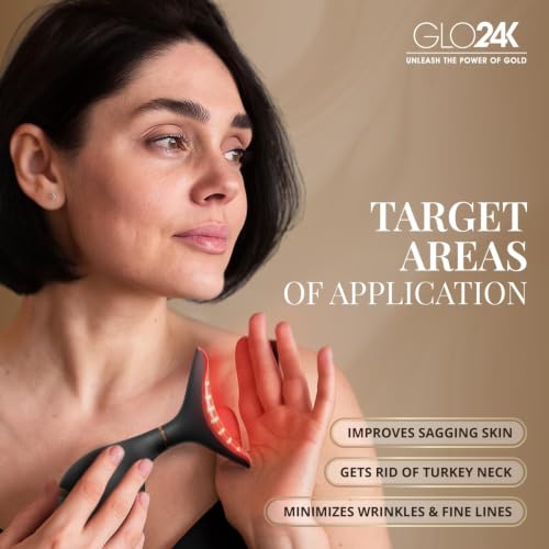 GLO24K LED Facial Massager with Vibration & Warm Massage