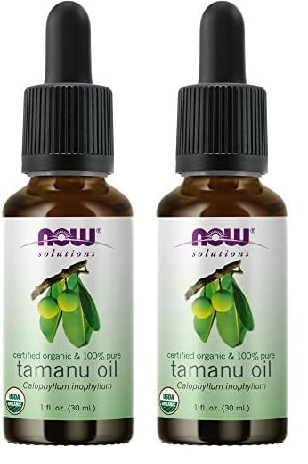 NOW Solutions, Organic Tamanu Oil, Certified Organic and 100% Pure, Promotes Hydration and Rejuvenation, 1-Ounce (Pack of 2)