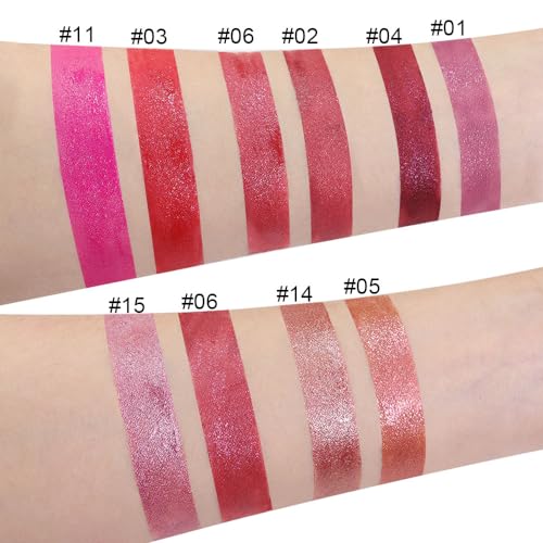 12-Color Glitter Liquid Lipstick Set - Long Lasting & Waterproof