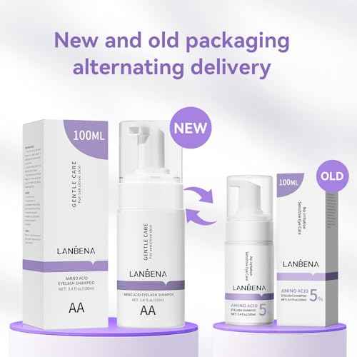 LANBENA 100ml Eyelash Extension Cleanser/Shampoo with AMINO ACID, Oil Free Foam Bath Lash Cleaning Kit with Brush,Home Salon Use