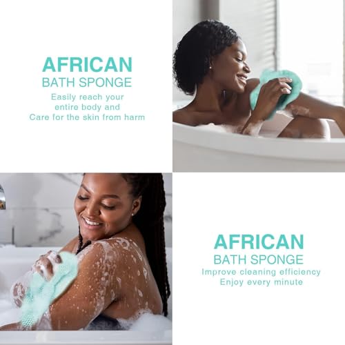 UJFQBH Green African Bath Sponge Exfoliating Loofah Long Body Scrubber for Daily Use