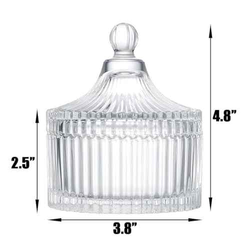 Ultra Soft Powder Puff and Container 3.3" High Density Velvet Dusting Washable Reusable Powder Puff,Bathroom Dressing Table Cotton Swab Storage Jar(Clear)