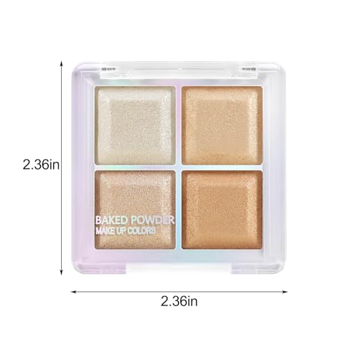 Boobeen 4-Color Blush & Highlighter Palette with Shimmer