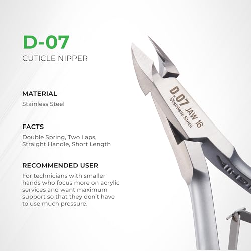 Nghia D-07 Stainless Steel Cuticle Nipper JAW 14 - Professional Nail Tool