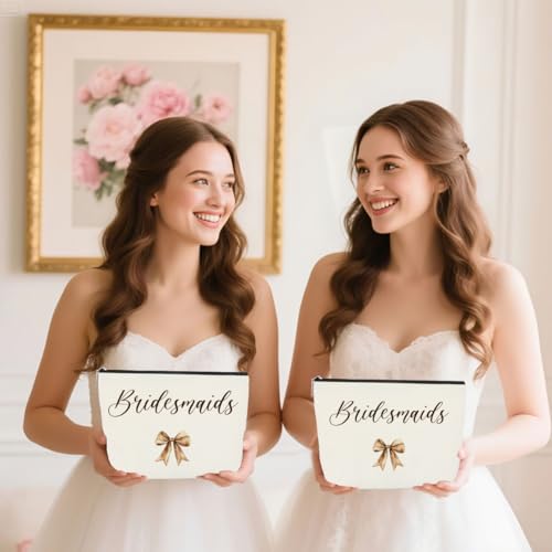 CHQIUCR Bridesmaids Cosmetic Bag 3-Pack Wedding Gift Travel Organizer