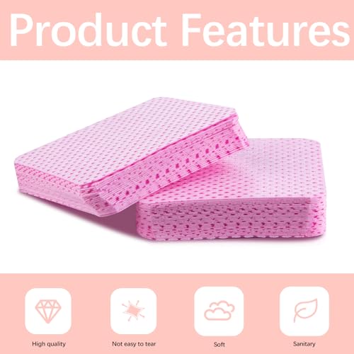 1500 Pcs Pink Lint Free Nail Wipes for Gel Polish Remover & Glue Cleaning