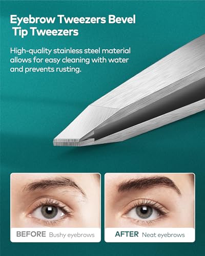 MR.GREEN Professional Slant Tip Tweezers for Eyebrows