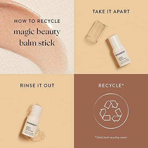 Honest Beauty Magic Beauty Balm Stick with Shea Butter, Jojoba & Argan Oil | Multitasking Balm Stick | EWG Certified & Hypoallergenic & Non-Comedogenic | Cruelty Free | 0.4 Fl Oz