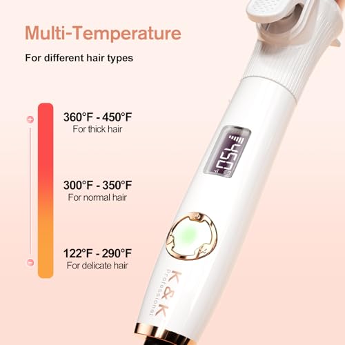 K&K 1 1/4 Inch Curling Iron - Professional Ceramic Coating