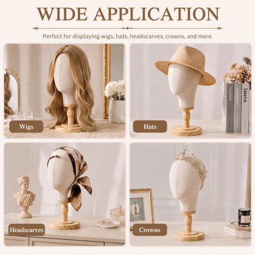 21 Inch Mannequin Head for Wig and Hat Display with Detachable Wooden Base