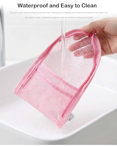 2 Pack EVA Mesh Toiletry Bags - Waterproof Travel Organizers