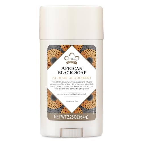 Nubian Heritage 24 Hour Natural Deodorant African Black Soap, 2.25 Oz