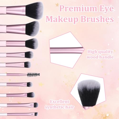 10-Piece Mini Makeup Brush Set with Pouch Pink