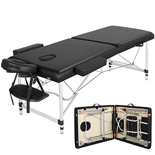 Yaheetech Portable Massage Table - Foldable, Adjustable Height, 28" Wide
